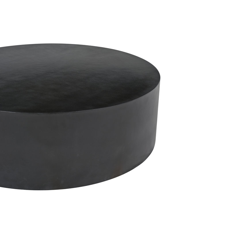 Table basse à tambour Burgener, Noir, noir, noir, noir, H 12 po x L 39 po x l 39 po