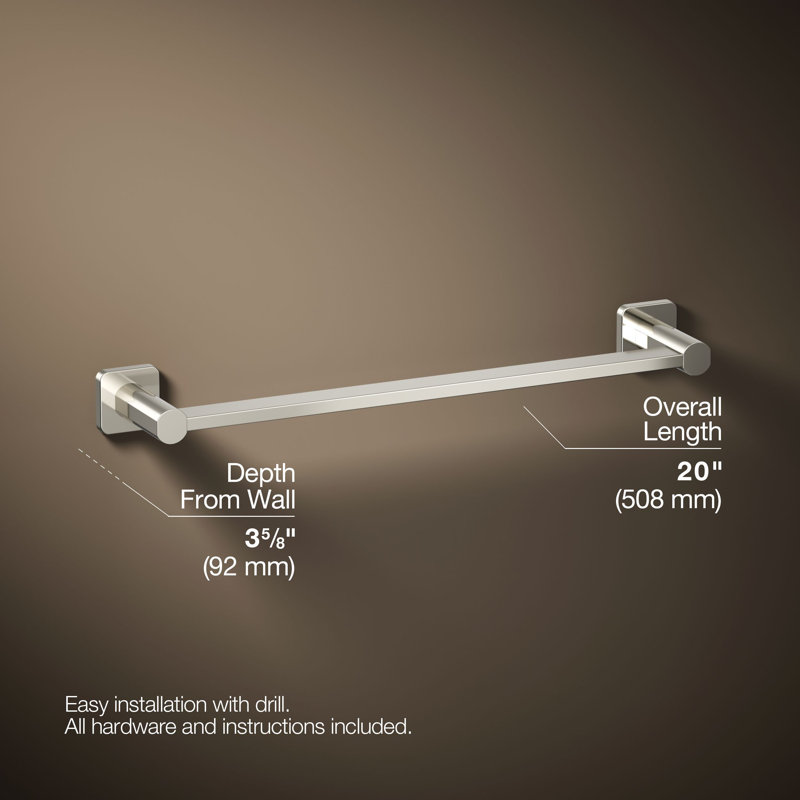 Parallel Towel Bar, Polished Nickel, 18"W
