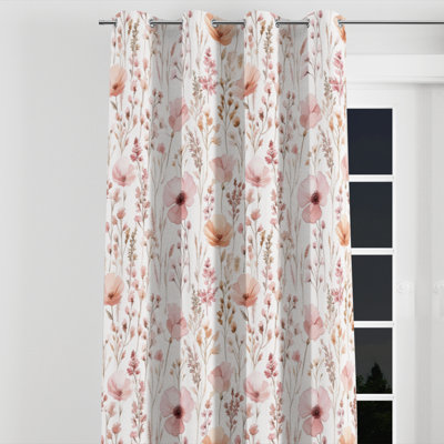 Rideaux occultants à motif floral - Rideau à œillets de style campagnard français - 1 panneau
