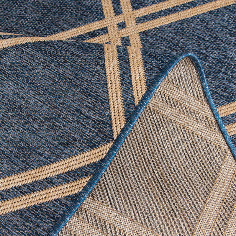 Performance Hand Loomed Geometric Indoor / Outdoor Rug, Rectangle 5'3" x 7'7"