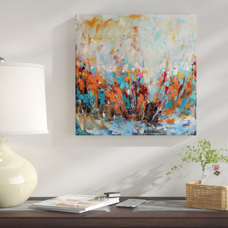 «Abstract Garden», reproduction sur toile, H 48 po x l 48 po x P 1,5 po, Pas de tapis, Toile tendue