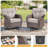Fiorillo 4-Person Swivel Wicker Rattan Seating Group With Cushions And Square Fire Pit Table-1818847078