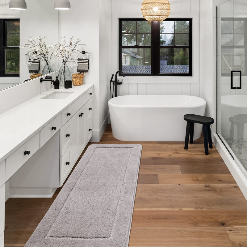 Rialmo Non-Slip Bath Rug, Grey