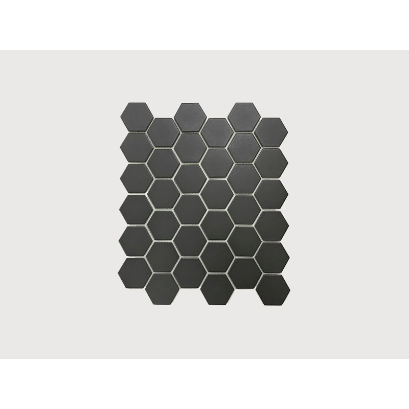 Metro Hex 2" Mosaic, Black, Matte
