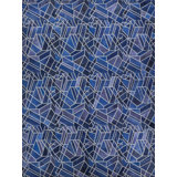 Natural Hide Cowhide Geometric Area Rug in Blue/Ivory/Navy