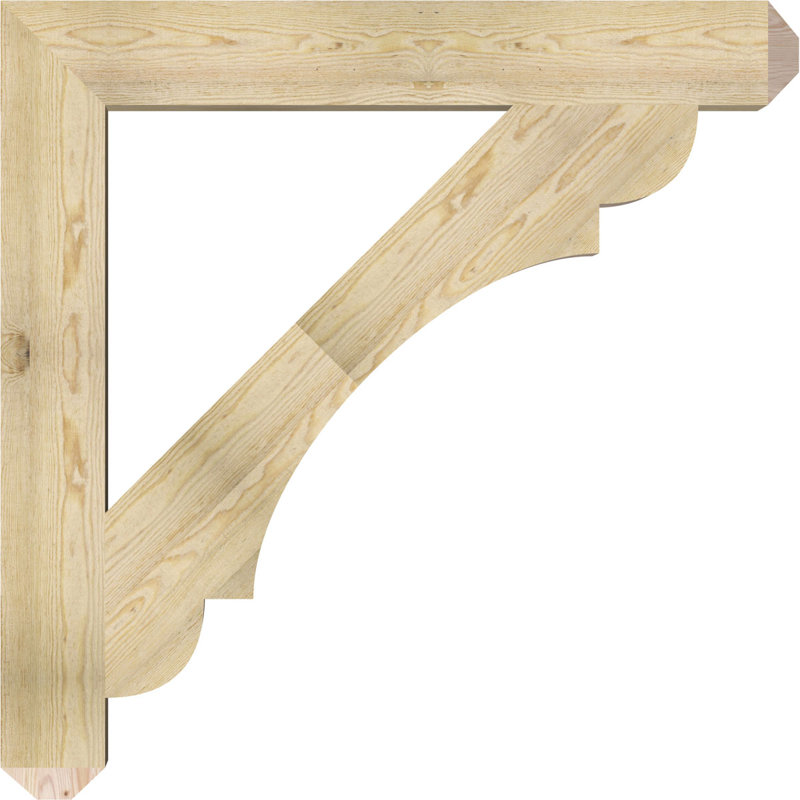 6"W x 46"D x 46"H Olympic Craftsman Rough Sawn Bracket, Douglas Fir, 46" H x 6" W x 46" D, Douglas Fir