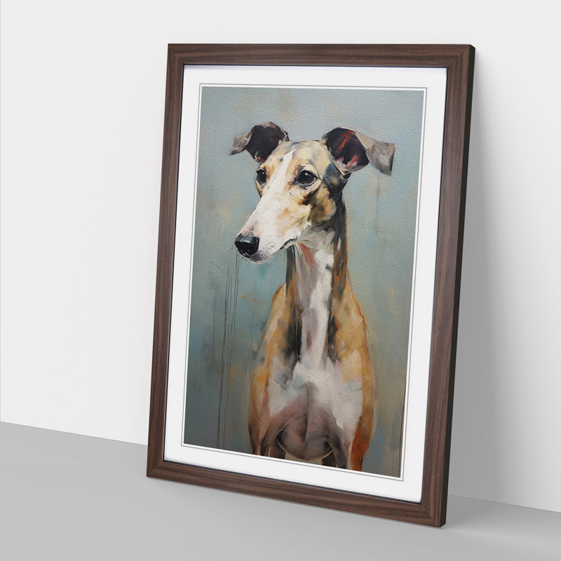 Greyhound Gestural Art - Framed Print