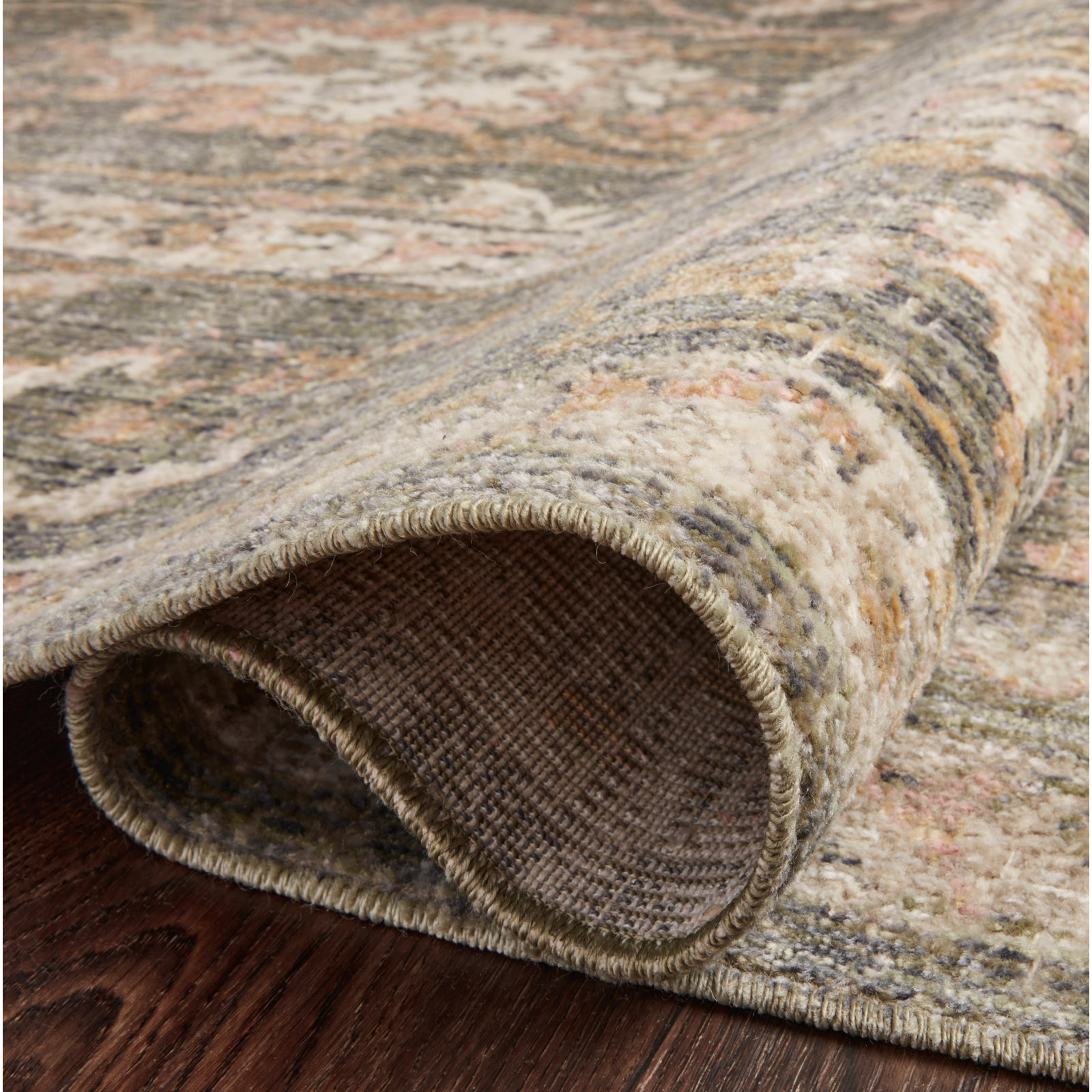 Chris Loves Julia x Loloi Rosemarie Sage Blush Rug, Runner 2'7" x 12'