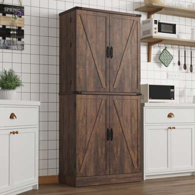 Garde-manger 71 po avec 6 tablettes de porte, 3 supports de rangement coulissants et 2 tablettes réglables