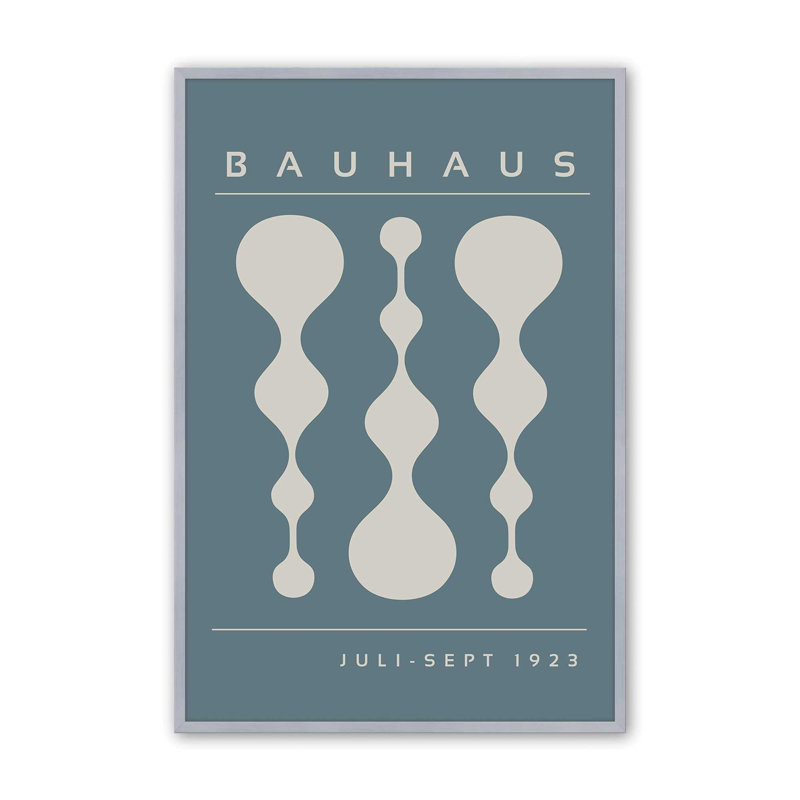 Strom Blue Retro Bauhaus, affiche II, Reproduction encadrée sans passe-partout, H 15,25 po x l 12,25 po x P 1,25 po