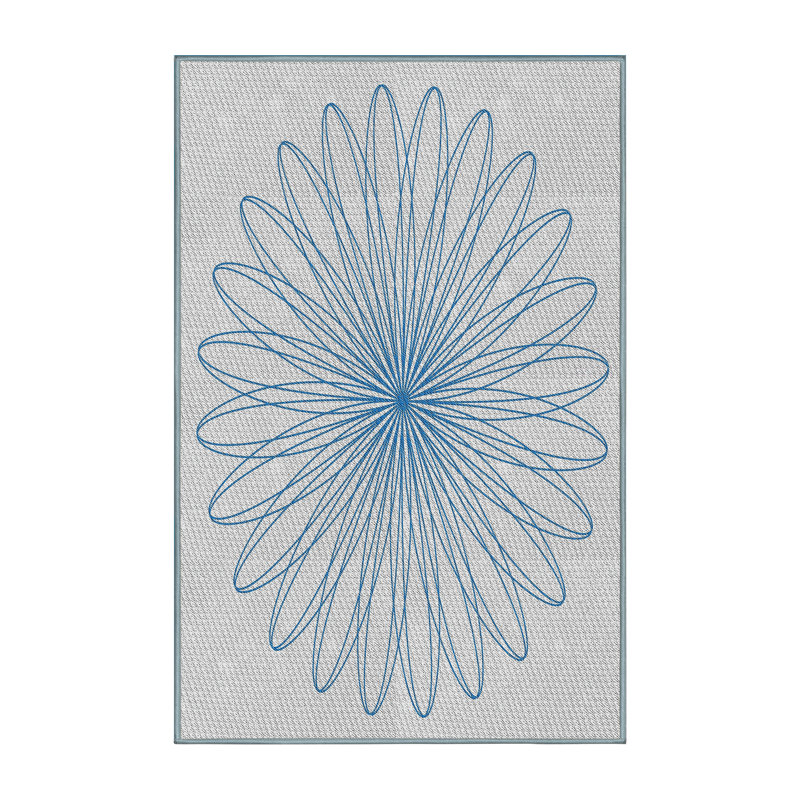 Tapis de zone bleue à motifs, Rectangle 5 pi x 7 pi