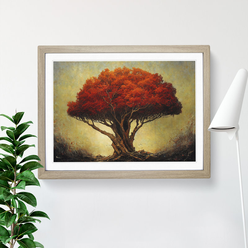 Shimmering Tree - Framed Print, 46cm H x 64cm W x 2cm D, Oak