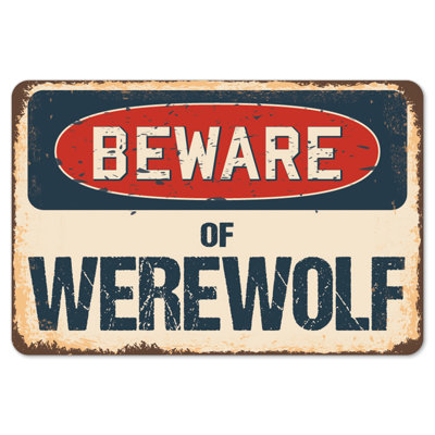 Adhésif décoratif loup-garou_Beware Of Wereolf