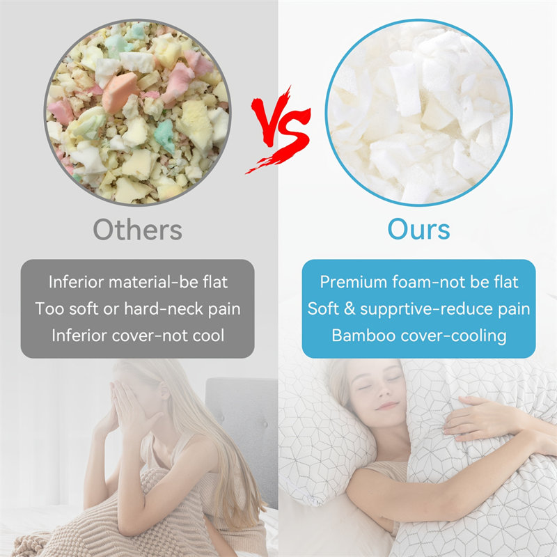 King Size White Cooling Gel Memory Foam Pillows Set of 2
