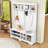 Modern Hall Tree with Bench, Hooks and Storage Compartments-1910706438