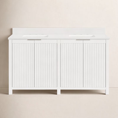 Through Lines 60" Cherry Double Bathroom Vanity