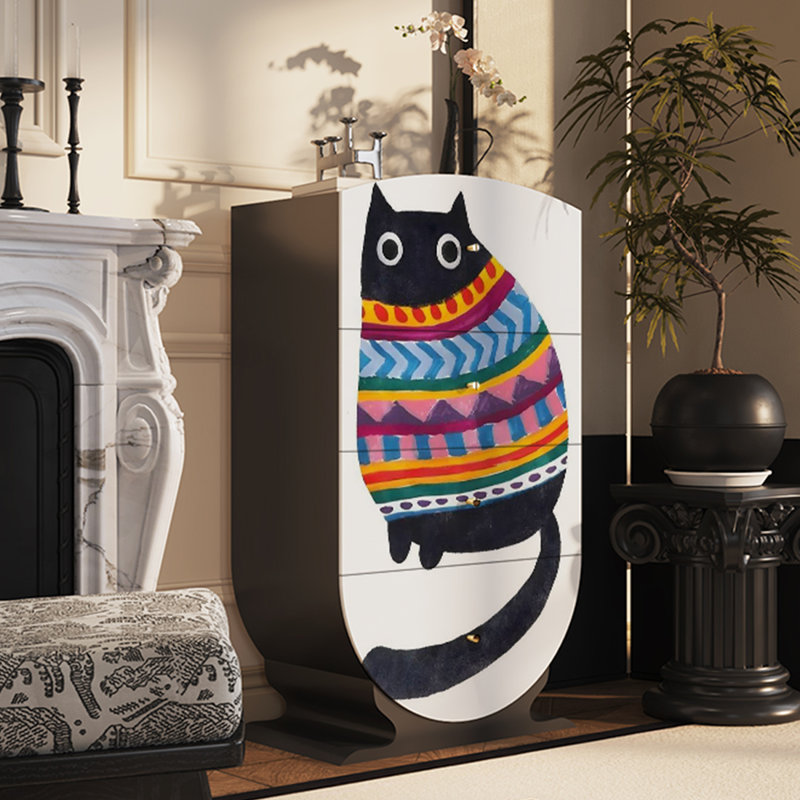 Fun creative four drawer wooden accent chest
