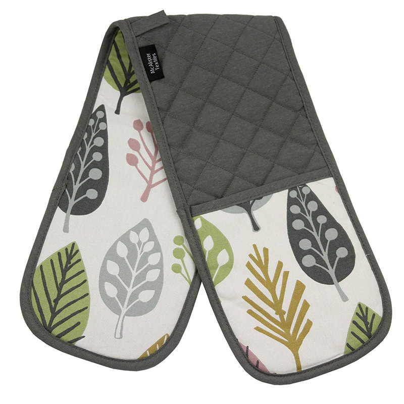 Latitude Run Alexys Floral Cotton Oven Mitt(s) Only, Blush Pink