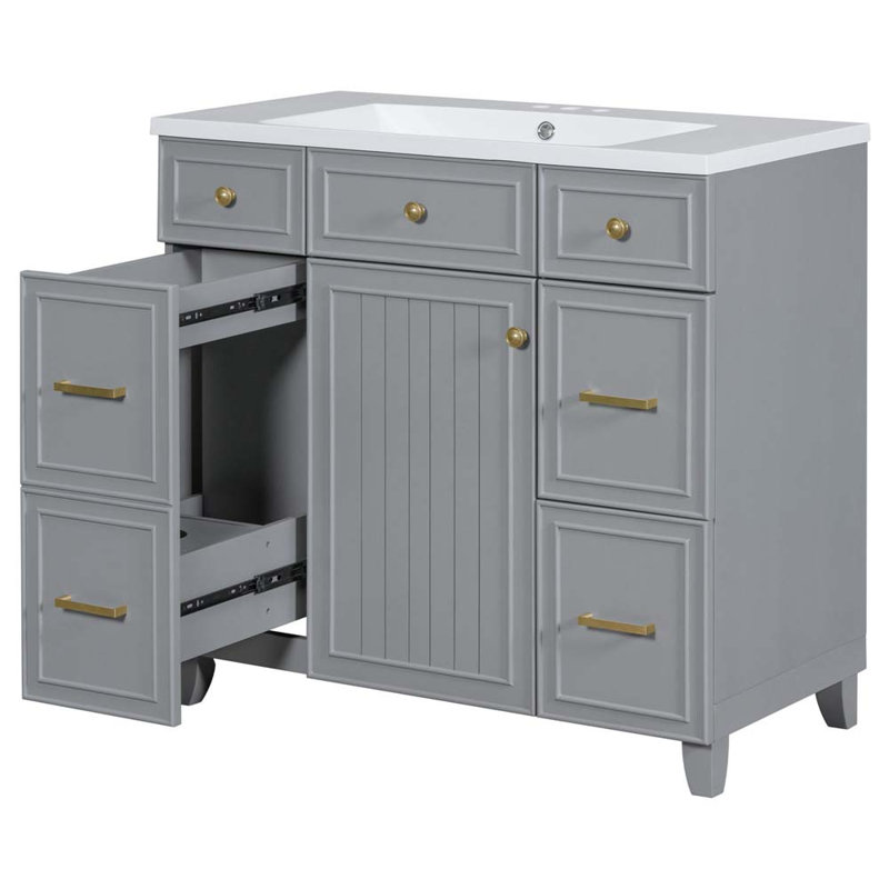 Ensemble de meuble-lavabo simple 18 po avec plateau Wania