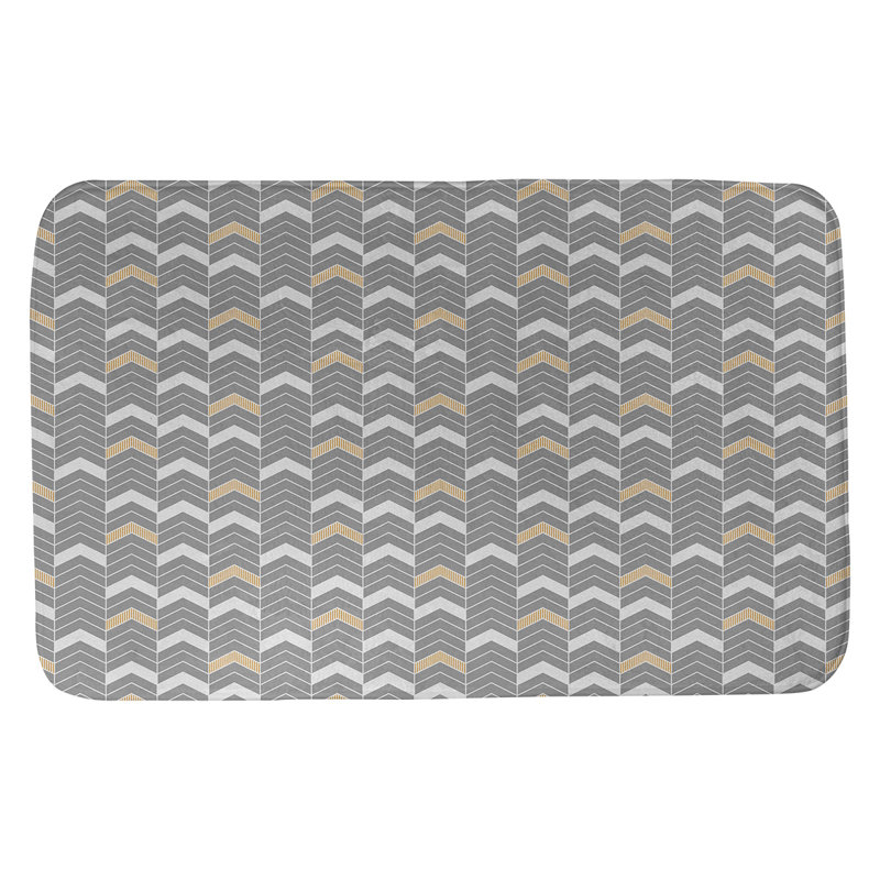 Tapis pour salle de bain lineed chevrons Stephenie, l 21 po x L 34 po, Orange