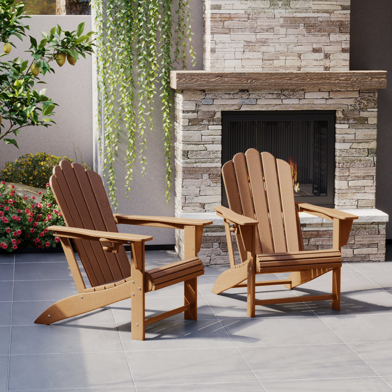 Outdoor Poly Adirondack Chair (Set Of 2), Teak