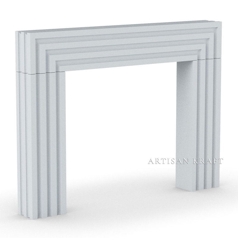 Gatsby Cast Stone Fireplace Surround, Gray, 57"