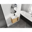 Meuble-lavabo mural 24 po en chêne clair avec lavabo en céramique blanche et porte à fermeture en douceur-133655063