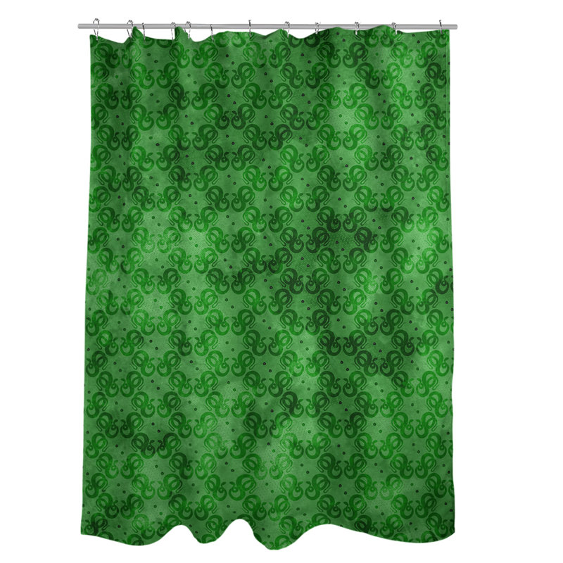 Rideau de douche simple serpents, Vert