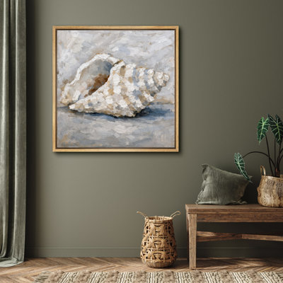 «Look Conch Shell», impression inspirée de l'océan rustique, impression sur toile encadrée