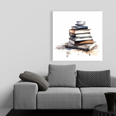 Livres contenant de la caféine - Toile décorative minimaliste