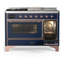 Majestic III Series 48 Inch Dual Fuel Range with 5 Sealed Burners, Griddle, Frenchtop in Glossy Black (Natural Gas, Burnished Trim)-1981615041-1981615045-1981615167