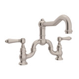 Acqui® Deck Mount Column Spout Bridge Kitchen Faucet with Lever Handles