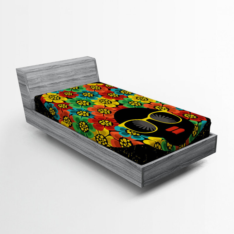 Microfiber Floral Fitted Sheet, Twin Fitted Sheet