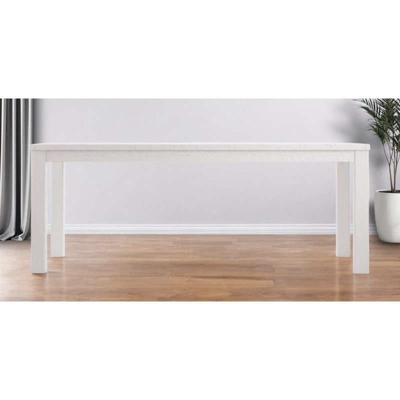 63" White Solid Wood Dining Table