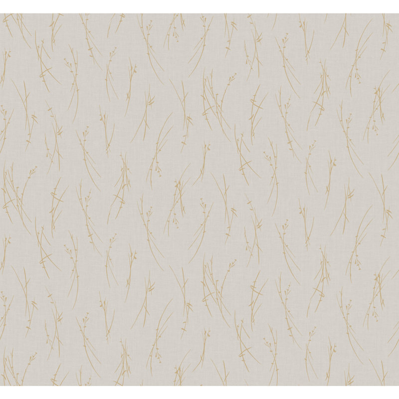 Abstract Metallic Wallpaper Roll, Light Gray/Gold