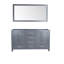 Base de meuble-lavabo double 59,1 po seulement en gris-88802336
