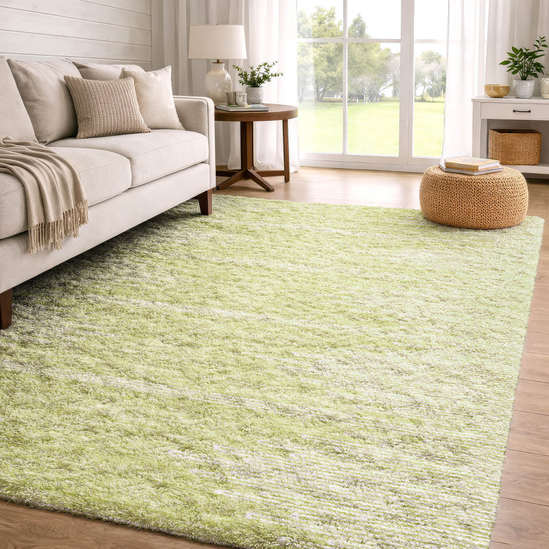 Tapis à poil long de qualité supérieure lavable à la machine ADS647, Aloe, 10' x 14'