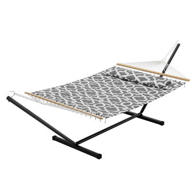 Hamac double avec support, hamac robuste de 475 lb avec support pour l'extérieur, hamac portatif en tissu matelassé pour patio et camping hamac