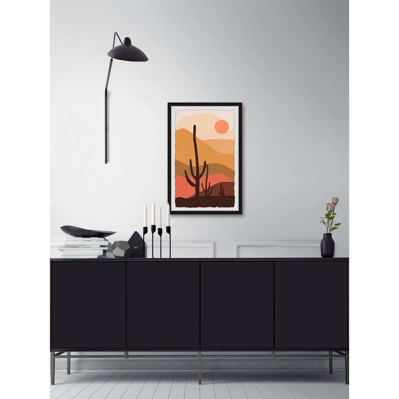 Cactus Hill - Single Picture Frame Painting, 45cm H x 38cm W