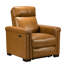 Fauteuil inclinable électrique en cuir véritable avec pieds en bois massif 36,02 po Adela-1282280049