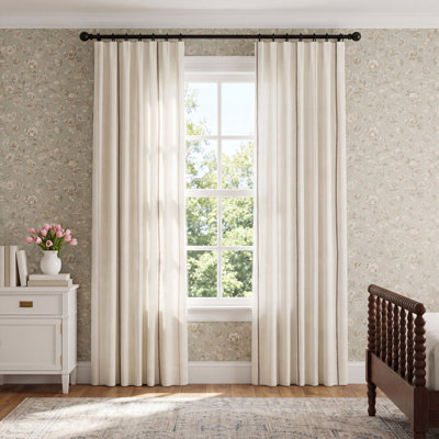 Vienne Linen Herringbone Curtain in White