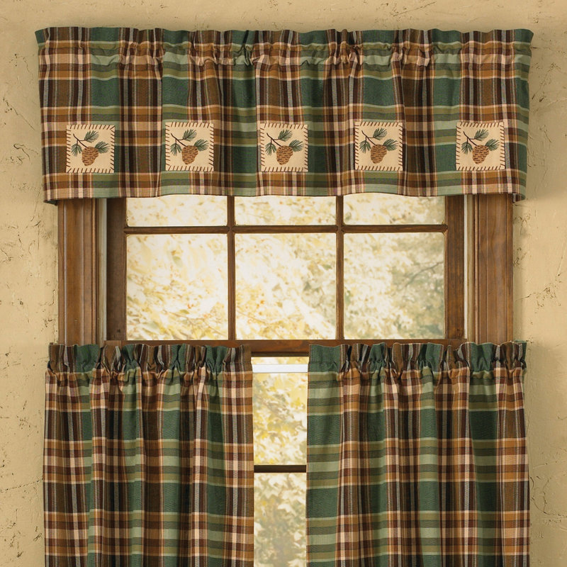  Pinecone Patch Lined Valance 60x14