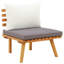 Ensemble de canapé modulaire d'extérieur 4 pièces Roma, table basse, repose-pieds, bois d'acacia