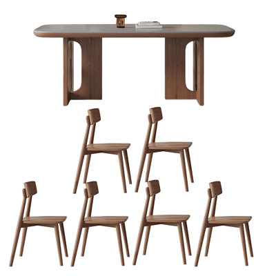 Casual simple rectangular dining table set