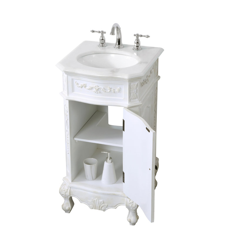 Ensemble de meuble-lavabo simple 19 po Lunette, Blanc antique, Blanc ivoire
