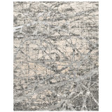 Hand Knotted Abstract Area Rug in Beige/Gray