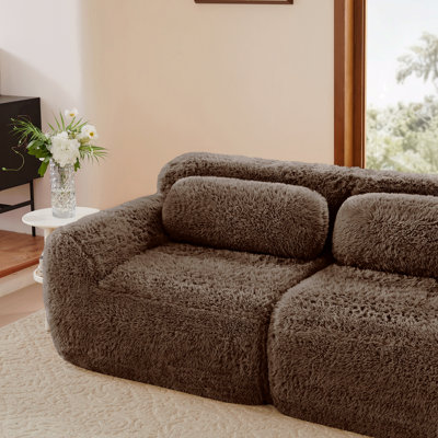 Tissu moelleux repose-pieds - chocolat