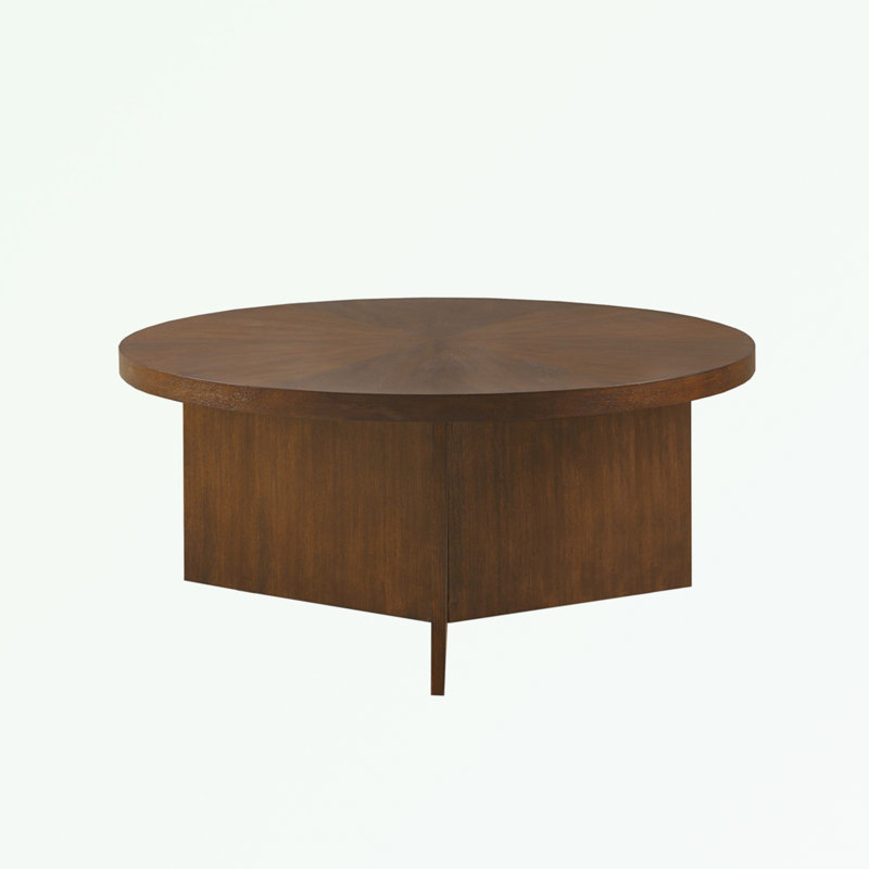 Table basse ronde avec base corss, Brun