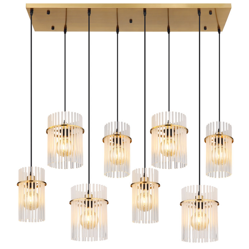 Decole 8 - Light Pendant, Gold colours, Clear