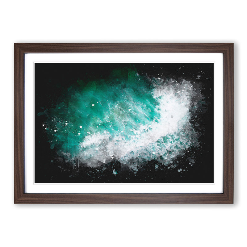 Patterns of the Ocean in Brazil - Picture Frame Graphic Art Print, 33cm H x 45cm W x 2cm D, Walnut Framed